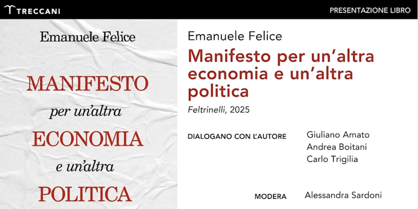 Presentazione del volume: "Manifesto per un’altra economia e un’altra politica"